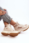 Women's Lined Sport Shoes Laced Beige Dejana