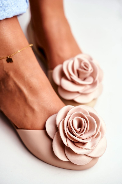 Lu Boo Rubber Ballerinas Beige Flower Esther