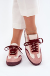 Damskie Sneakersy Niskie Skóra Naturalna Różowe Zazoo N1202