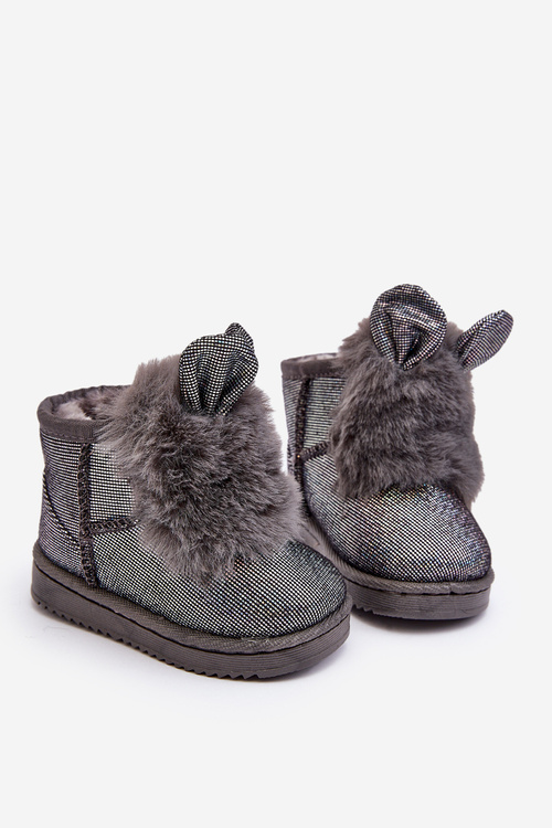 Children's snow boots with fur lining and ear details gray Betty