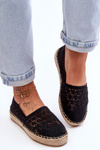 Women's Lace-up Espadrilles Black One Lover