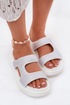 Embellished Women's Platform Sandals White Jestella