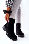 Suede Pearl Booties Black Venie