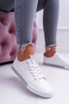 Women's Sneakers White Grey Strap Nigrid