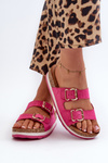 Women's Platform Sandals with Buckles Eco Suede Pink Ursila