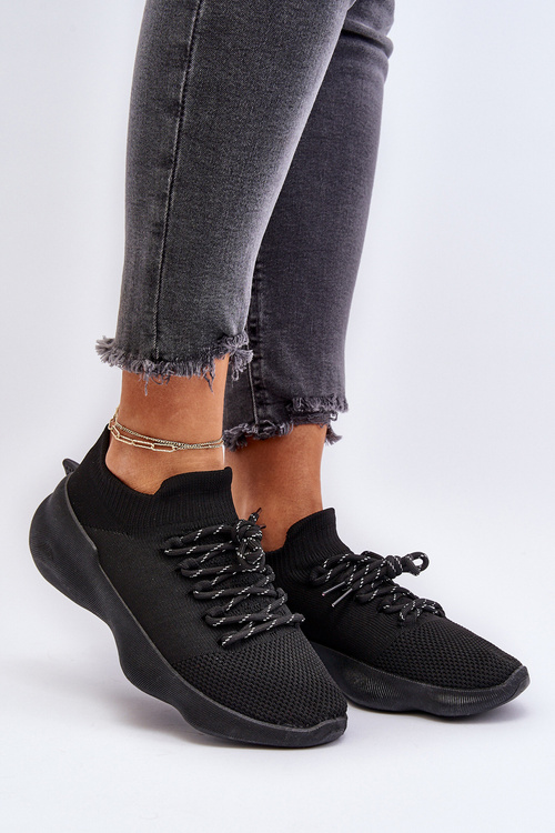 Buty Sportowe Damskie Wsuwane Juhitha Czarne G-23