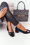 Suede Pumps On A Block Heel Sergio Leone PB142 Black