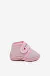 Kids slippers with velcro stripes light pink Lavelle