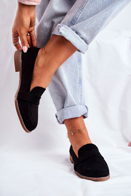 Women's Suede Half Shoes Black Cintra