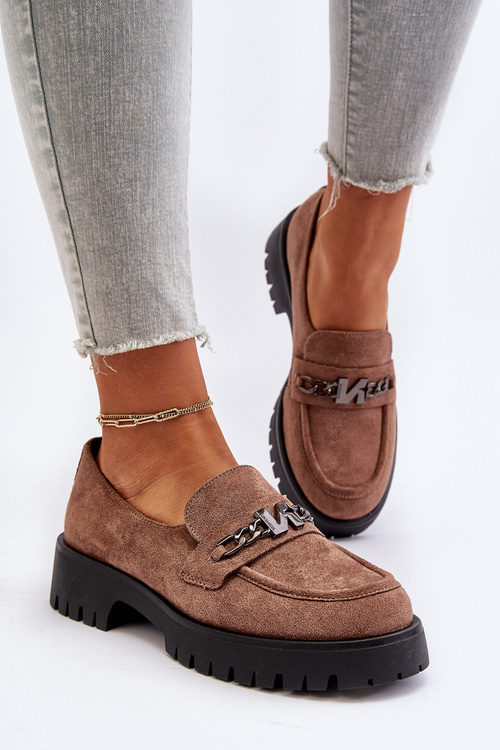 Women's Leather Moccasins with Decoration Dark Green Loraleima