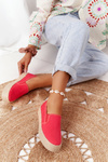 Espadryle Na Plecionej Platformie Big Star FF274149 Czerwone