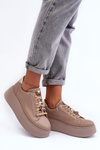 Leather Platform Sport Shoes Maciejka 06191-04 Beige
