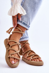 Tied Sandals On A Massive Platform Dark beige Can't Wait