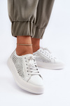 White Women's Leather Platform Sneakers S.Barski LR505