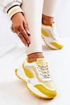 Sportowe Buty Sneakersy Żółto-Białe Revenge