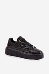 Damskie Sneakersy Lakierowane Platforma Czarne Lee Cooper LCJ-25-09-3870