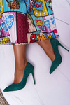 Women's Suede Stilettos Green Yanna