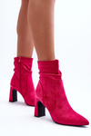Suede Ankle Boots Fuchsia Mellamene