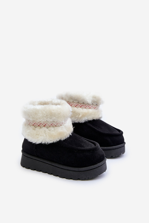 Snow Boots Children's Boots With Fur And Pattern Black Melefia