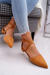 Women's Suede Ballerinas Spike Camel Vontare