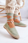 Tied Suede Espadrilles Green Ismanne