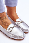Women's Slip-On Loafers With Glitter Embellishment Silver This Moment