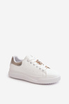 Low Sneakers Made Of Eco Leather With Embellishments White-Silver Cillione