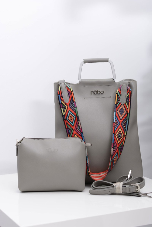 Women's Large Grey Nobo Bag with Mini Handbag