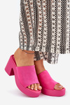 Women's Heeled And Platform Slippers Fuchsia Omeisa