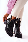 Warm-up boots opening Crocodile Pattern Black Crolisia