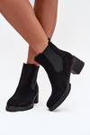 Women's Chelsea Boots on Block Heel Black Luvina