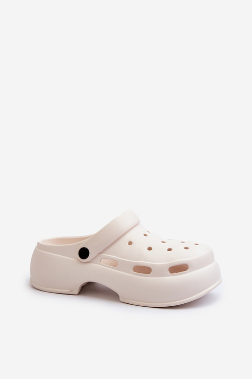 Klapki Damskie Piankowe Białe Na Masywnej Podeszwie Danollia