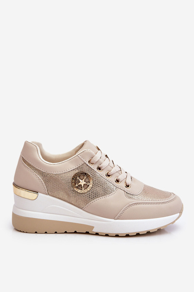 Fashionable Wedge Sneakers Beige Jaliyah