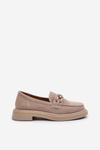 Suede Women's Moccasins S.Barski HX52-222 Beige