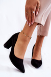 Classic Suede Pumps On A Heel Black Kendra