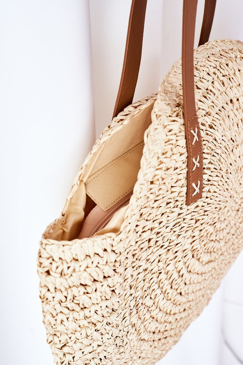 Braided Shoulder Bag BRUNO ROSSI Beige