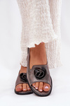 Shimmering Women's Sandals With Decoration S.Barski KV51-006 Gray