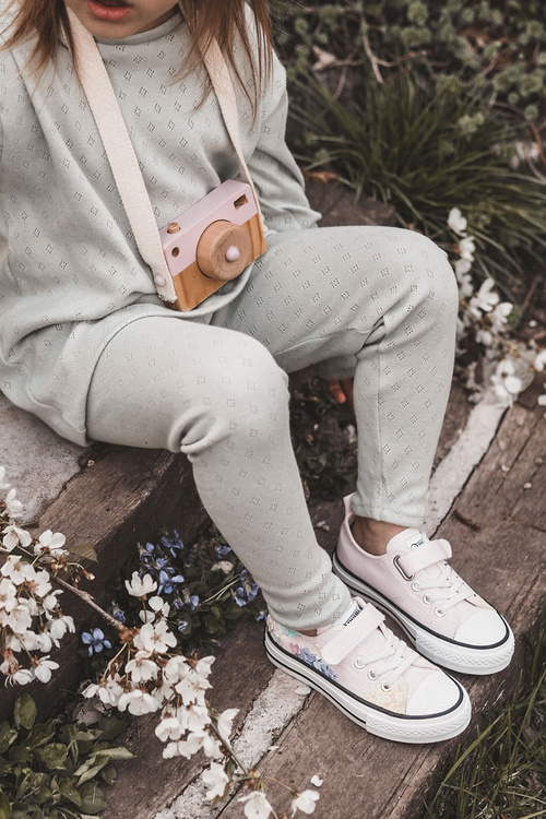 Children's Sneakers Fabric Print Pink Buster