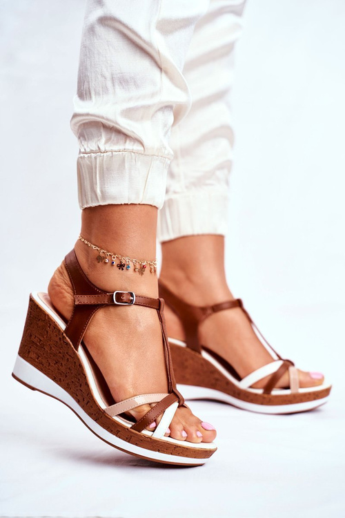 Women’s Sandals On Wedge Sergio Leone Brown SK308