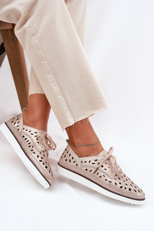 Ladies Leather Shoes S.Barski LR51-611 Gold