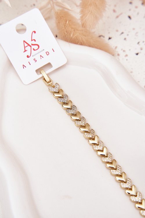 Women's Bracelet Hearts with Zirconia Gold