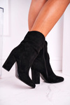 Women’s Boots On High Heel Eco-Suede Black Ecstasy