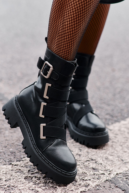 Leather Women's Ankle Boots Insulated Big Star OO274A256 Black