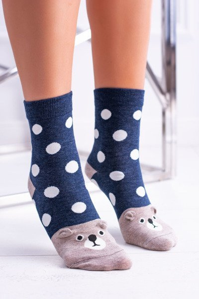 Women's Dotted Socks With Teddy Bear Ears
