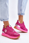 Women's Suede Platform Sports Shoes GOE LL2N4002 Fuchsia