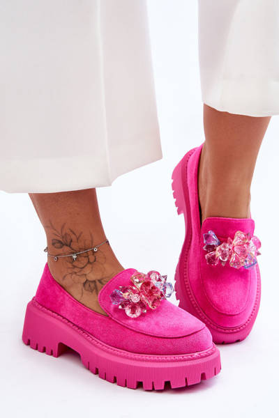 Women's Crystal Loafers Pink Avril