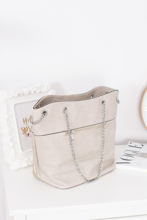 Women's Grey Classic Handbag with Tassel