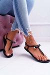 Women's Sequined Flip Flops Black Lomba