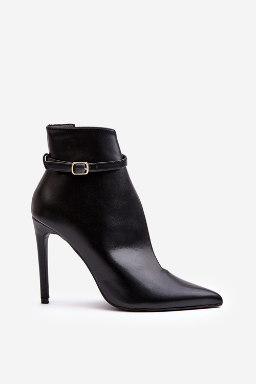 Leather Women's Heels Black Amalundi