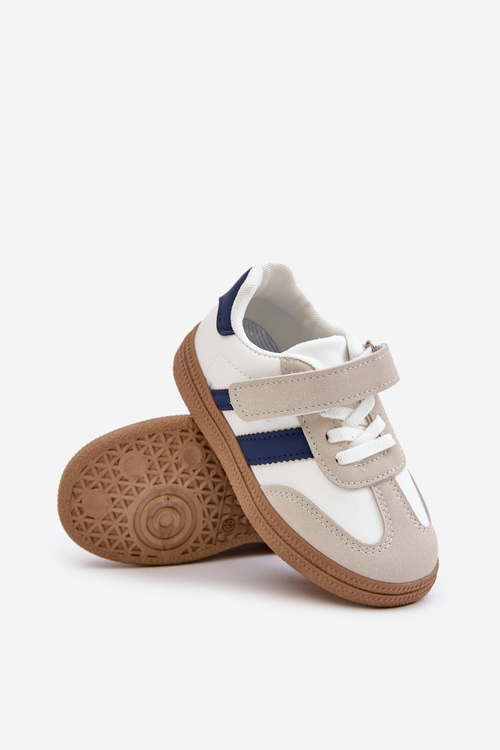 Children's Velcro Sneakers White-Blue Tromella